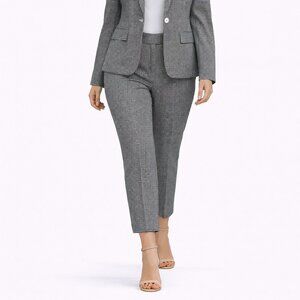 NWT - Talbots Petite Gingham Cropped Pants 10P Black White Check Career Trousers